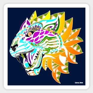 tiger on fire ecopop pattern Sticker